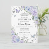 パープルダスティブルーフローラ蝶キンセアニラ 招待状 (スタンド正面)