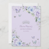 パープルダスティブルーフローラ蝶キンセアニラ 招待状 (裏面)