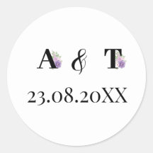 パープルダスティーバラフローラモノグラム結婚ズ