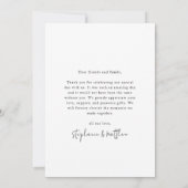 パープルダスティー赤面ピンク結婚フローラ サンキューカード (裏面)