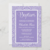 パープルダマエレガントスクガールバプテスマ《キリスト教》洗礼式や命名式 招待状 (正面)