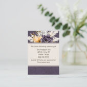 パープルダマスクとアイボリーの秋の結婚式 エンクロージャーカード (スタンド正面)