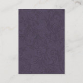パープルダマスクとアイボリー秋の結婚式 エンクロージャーカード (裏面)