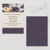 パープルダマスクとアイボリー秋の結婚式 エンクロージャーカード (正面/裏面)