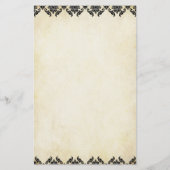 パープルダマスクのウォームグレー100%リサイクル紙 便箋 (裏面)