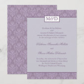パープルダマスクウエディング招待状 招待状 (正面/裏面)