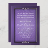 パープルダマスクウエディング招待状 招待状 (正面/裏面)