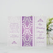 パープルダマスクオンシルバー結婚式 プログラム (スタンド正面)