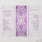 パープルダマスクオンシルバー結婚式 プログラム (裏面)
