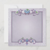 パープルダマスククロスガールズファースト聖餐式 招待状 (裏面)