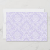 パープルダマスククロスガールズフォトバプテスマ招待状 招待状 (裏面)