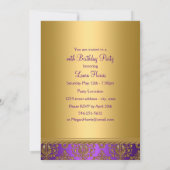 パープルダマスクジュエルバースデーパーティー🎉招待状 招待状 (裏面)