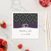 パープルダマスクディアマ結婚ンテクラシックの スタンダードカクテルナプキン (インサイチュ)