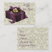 パープルダマスクバラギフト券カード 割引カード (正面/裏面)