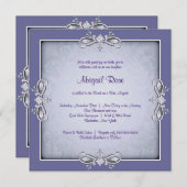 パープルダマスクバルミツワー 招待状 (正面/裏面)