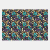 パープルダマスクフローラ ラッピングペーパーシート (正面3)