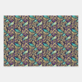 パープルダマスクフローラ ラッピングペーパーシート (正面)