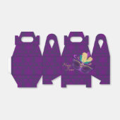 パープルダマスクプリムマスクパーティー フェイバーボックス (折り畳みなし)