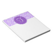 パープルダマスクモノグラムメモ帳 ノートパッド (アングル)