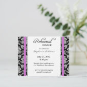 パープルダマスクリハーサルディナーカード 招待状 (スタンド正面)