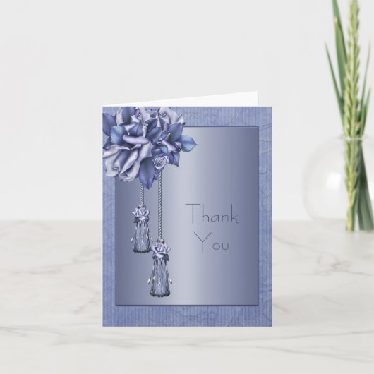 パープルダマスクローズ感謝カード サンキューカード (正面)