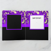 パープルダマスク写真テンプレートsweet sixteen サンキューカード (内部)