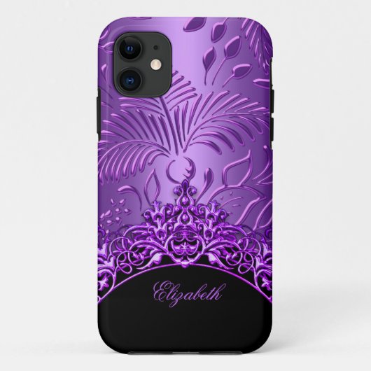 パープルダマスク柄iPhone 5 エレガント クラシック Case-Mate iPhoneケース (裏面)