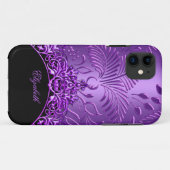 パープルダマスク柄iPhone 5 エレガント クラシック Case-Mate iPhoneケース (裏面(横))
