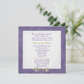 パープルダマスク結婚フレームの誓いの更新 招待状 (スタンド正面)
