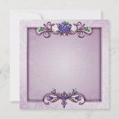 パープルダマスク50th Birthday Partyへの招待 招待状 (裏面)