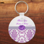 パープルダマスク、アメジスト写真キーチェーン キーホルダー (正面)