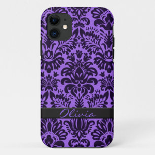 パープルダマスク(名前あり) iPhone 11 ケース