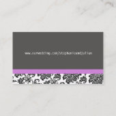 パープルダマスコウェディングサイト名刺 エンクロージャーカード (裏面)