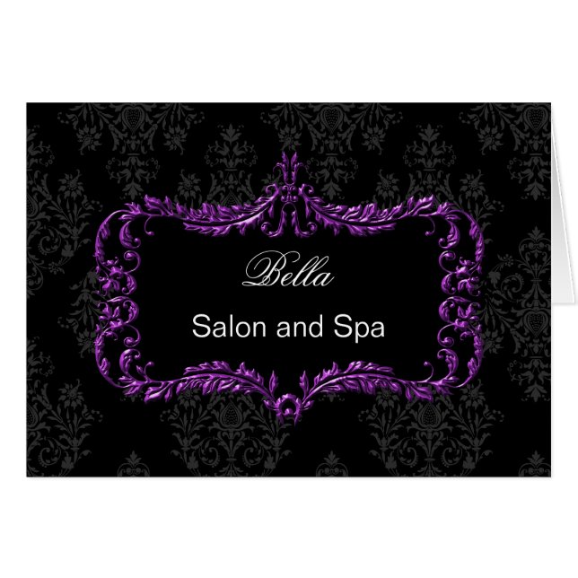 パープルダマスコビジネスサンキューカード (正面横)