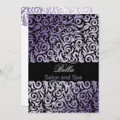 パープルダマスコビジネスサンキューカード サンキューカード (正面/裏面)