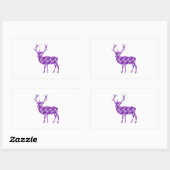 パープルダマススタグ 長方形シール (シート)