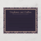 パープルダマスレース結婚のアドバイスカード アドバイスカード (正面)