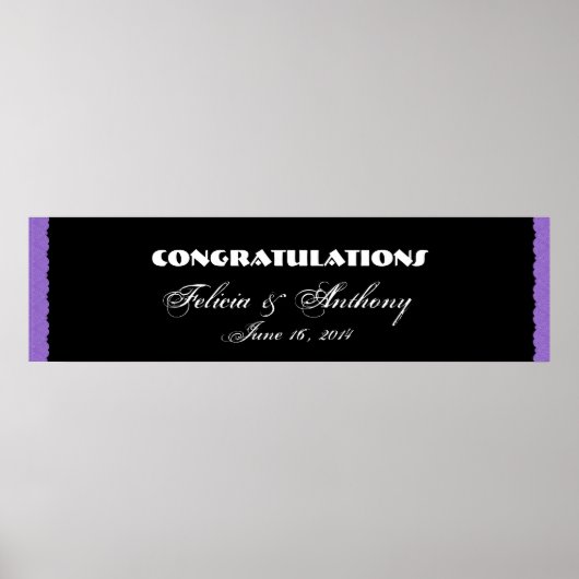 パープルダマスレース結婚の婚約バナー ポスター (正面)