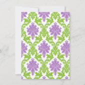 パープルダマモダンスクビューティフルブライドブライダルシャワー 招待状 (裏面)