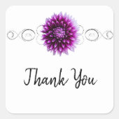 パープルダリアありがとうステッカー スクエアシール (正面)