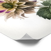 パープルダリアスフラワーアートプリントポスター ポスター (角)