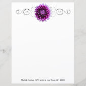 パープルダリアパーソナライズされた紙シート (正面)