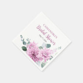 パープルダリアユーカリプスグリーンリーブライダルシャワー スタンダードカクテルナプキン (角)