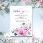 パープルダリアユーカリプスグリーンリーブライダルシャワー 招待状
