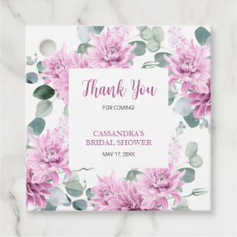 パープルダリアユーカリプタスボタニカルブライダルシャワー フェイバータグ