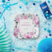 パープルダリアユーカリプタスボタニカルブライダルシャワー ペーパープレート (パーティー)