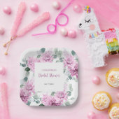 パープルダリアユーカリプタスボタニカルブライダルシャワー ペーパープレート (パーティー)