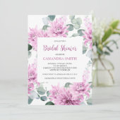パープルダリアユーカリプタスボタニカルブライダルシャワー 招待状 (スタンド正面)
