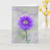 パープルダリア悔やみや弔慰 カード (黄色い花)