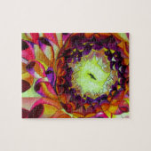 パープルダリア抽象芸術オリジナルフラワーアート ジグソーパズル (横)